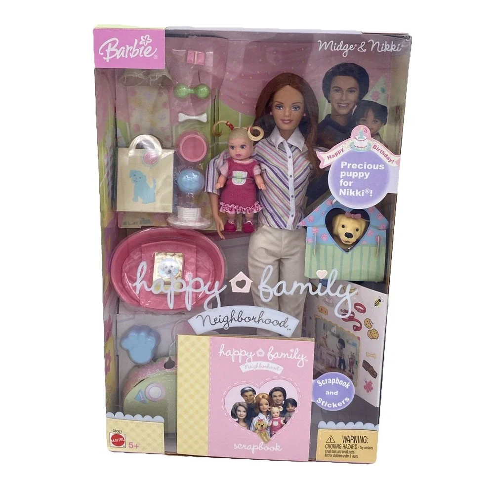 2004 Barbie Happy‎ Family Neighborhood Midge Neighbor Lea & Baby C6061 NIB